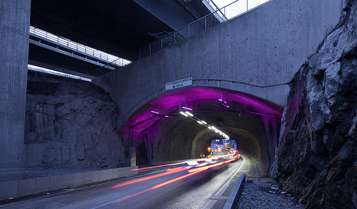 瑞典斯德哥尔摩 Tomteboda 隧道入口