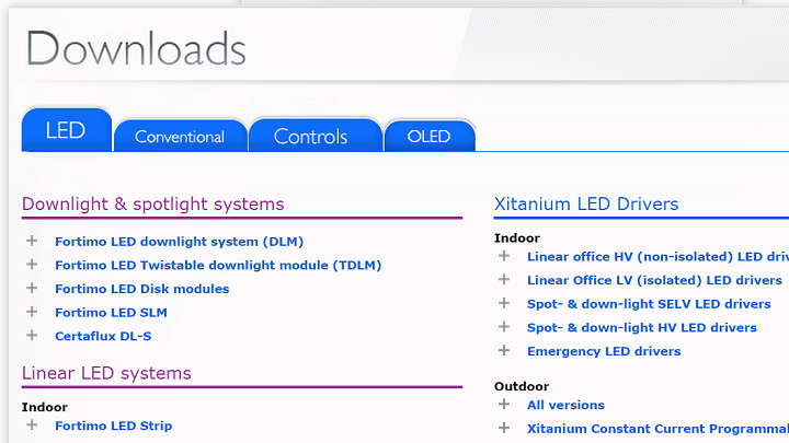 Philips OEM download section